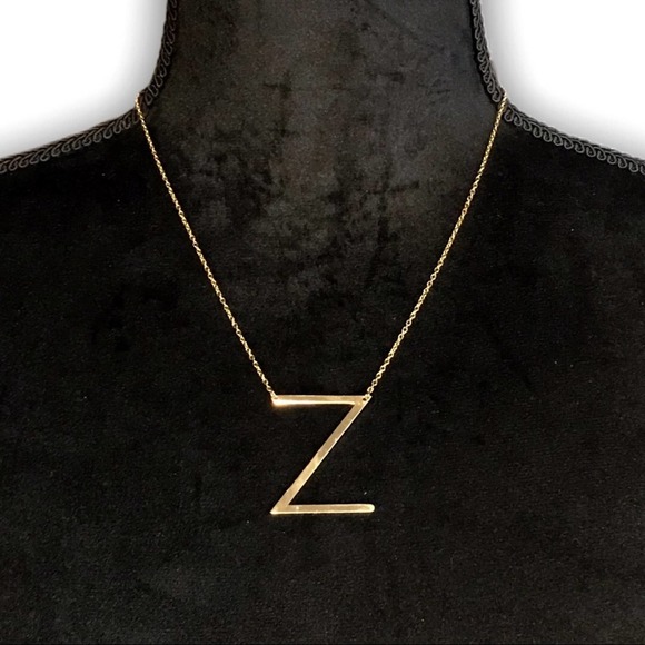 Gold Initial Pendant Necklace Letter A-Z - Picture 2 of 9